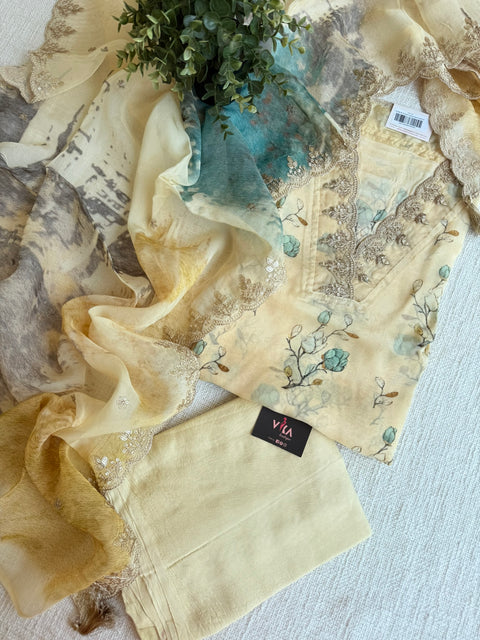 Printed organza suit material