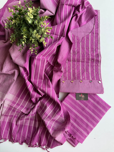 Handloom cotton salwar suit material