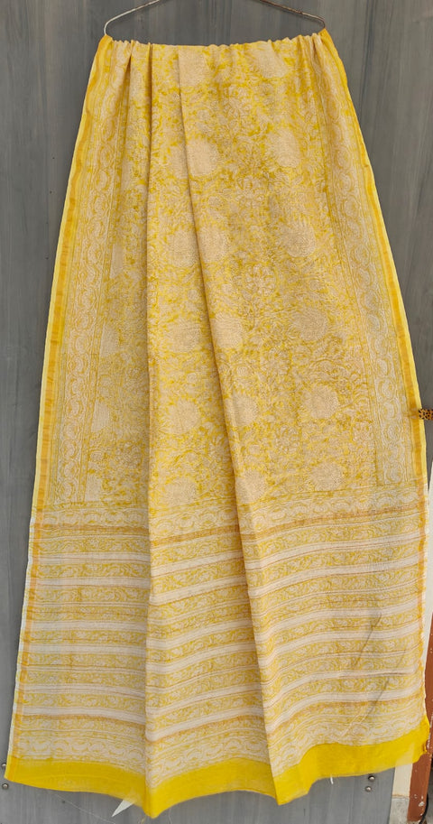 Bagru printed chanderi saree