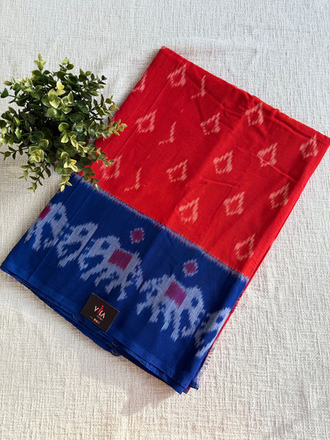 Handloom pure Ikat cotton saree