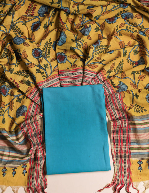 Handloom Cotton top with kalamkari dupatta