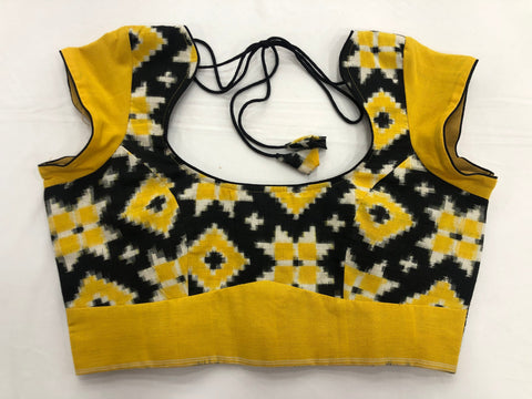 Yellow Telia Rumal Ikat cotton blouse