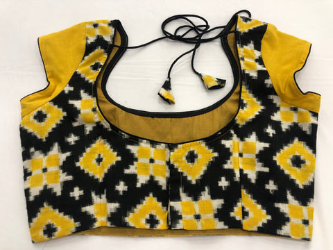 Yellow Telia Rumal Ikat cotton blouse