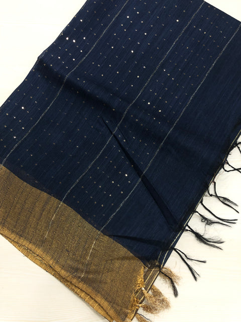 Golden Zari silk cotton saree