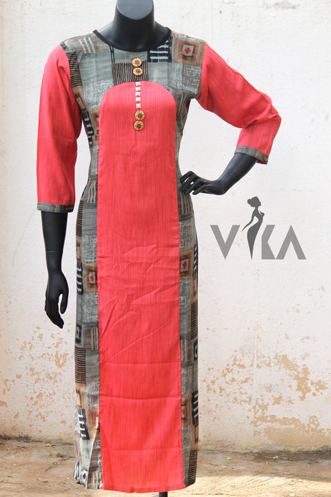 Printed rayon kurti