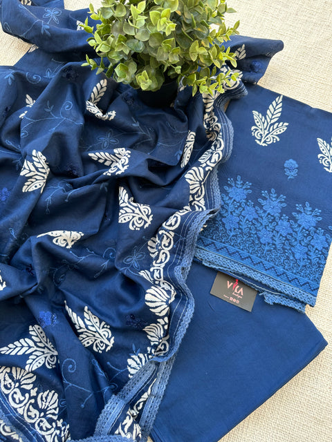 Embroidery cotton suit material