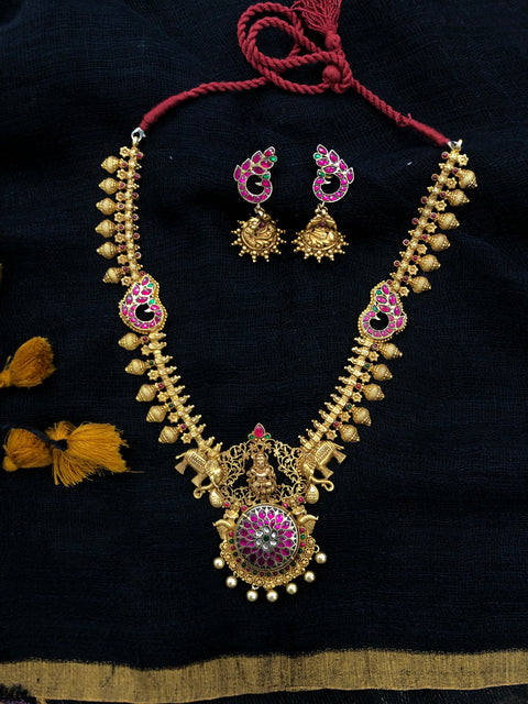 925 Silver Long necklace with jhumka